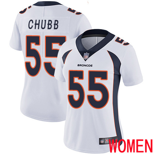 Women Denver Broncos #55 Bradley Chubb White Vapor Untouchable Limited Player Football NFL Jersey->youth nfl jersey->Youth Jersey